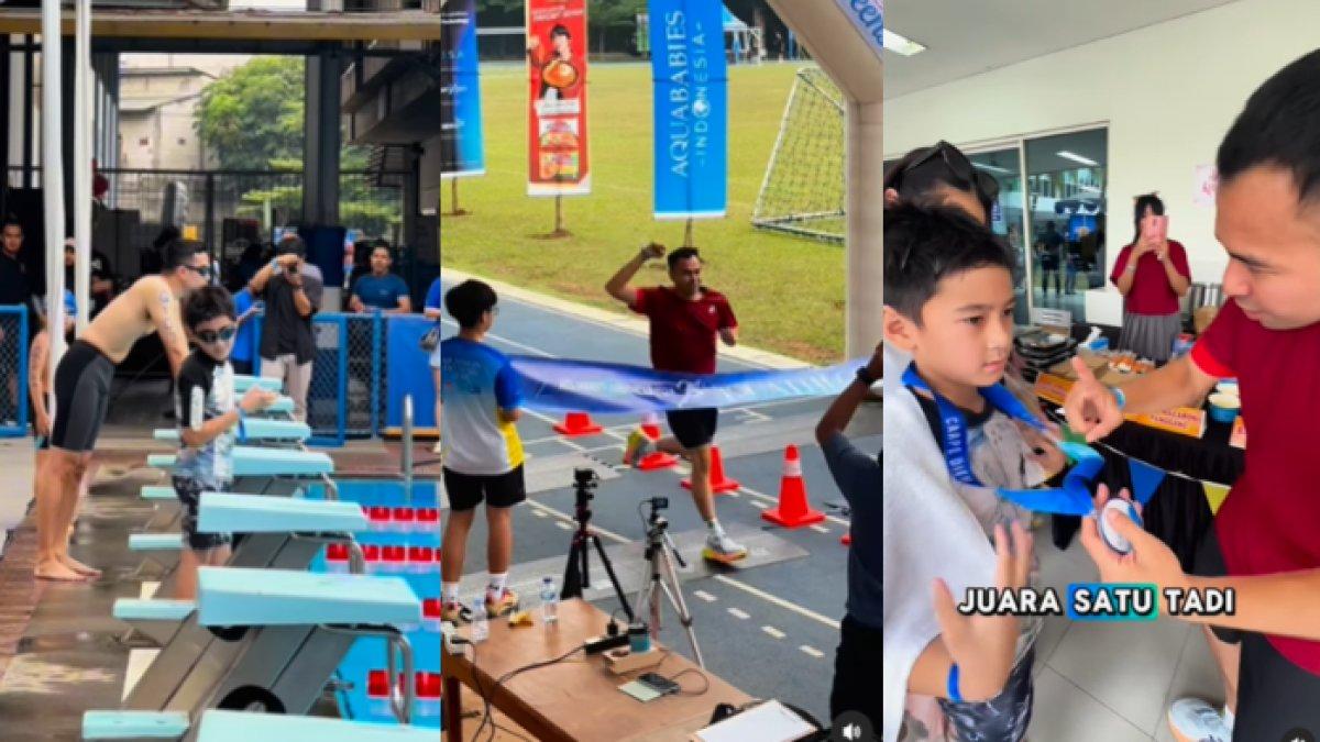 Raffi Ahmad dan Rafathar meraih juara 1