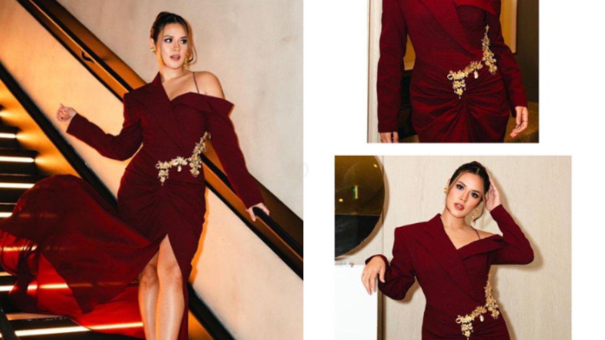Raisa tampil elegan saat menghadiri Grammy Award 2024 memakai gaun berwarna merah