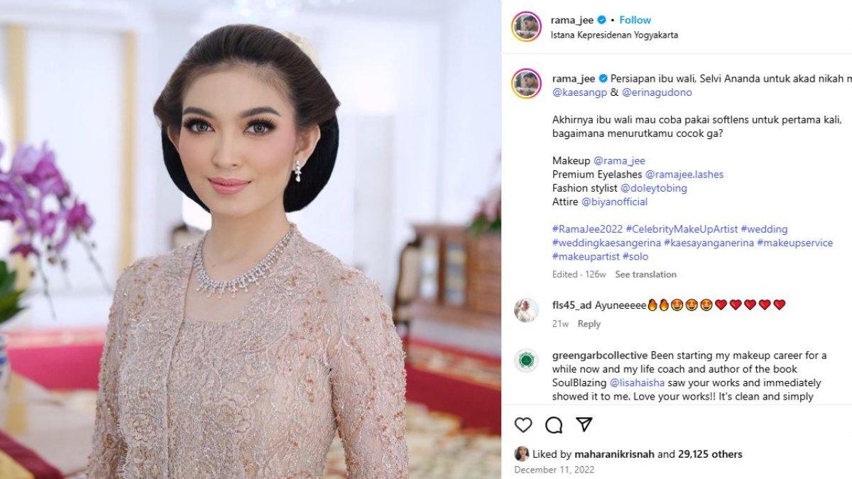 SOSOK MUA RAMA JEE - Rama Jee sudah menjadi langganan MUA ibu Wakil Presiden RI, Selvi Ananda.