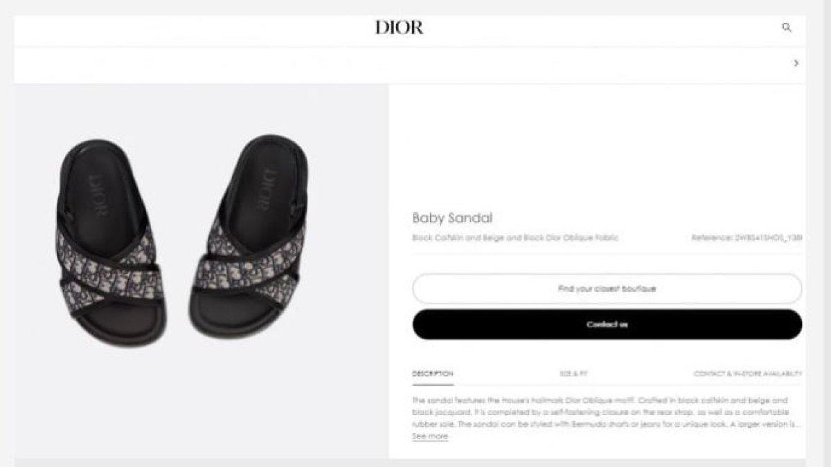 Rayyanza terpantau memakai sandal dari merek ternama dunia, Dior.