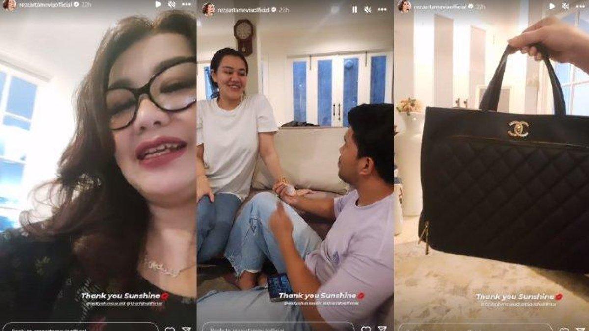 Reza Artamevia pamer dapat kado