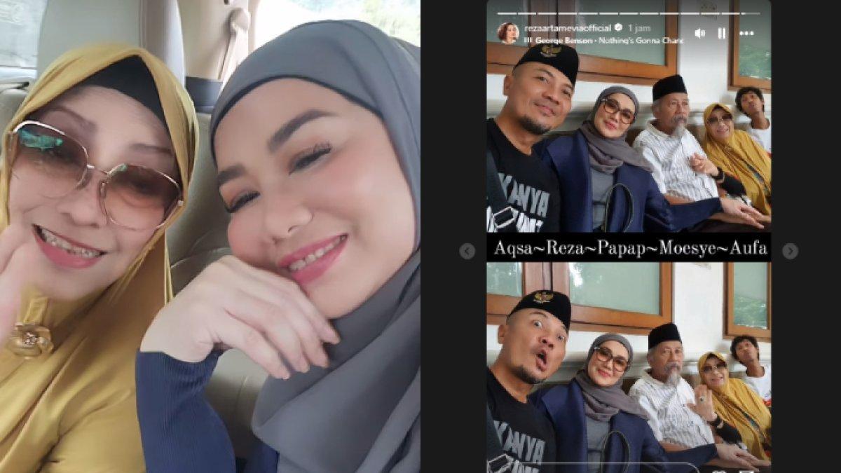 Reza berhijab saat mengantar ayahnya berobat ke rumah sakit