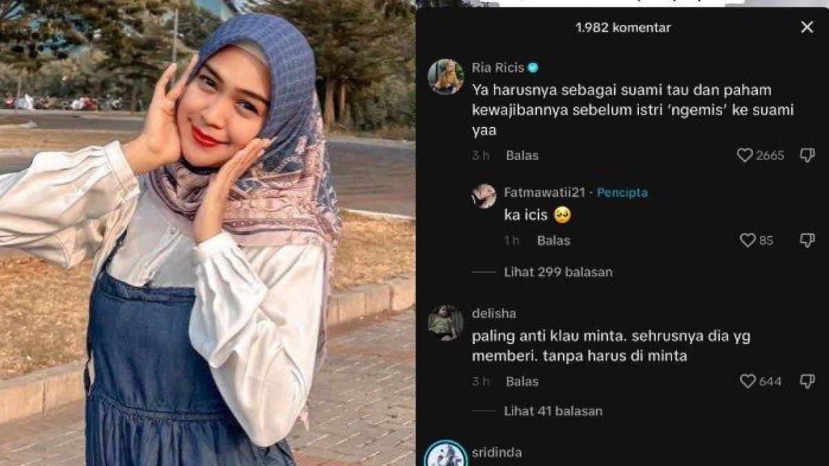 Ria Ricis kepergok komentari konten di TikTok soal ngemis nafkah, banyak publik yang menduga dirinya tengah menyindir sang suami, Teuku Ryan. (Kolase tribunnews)
