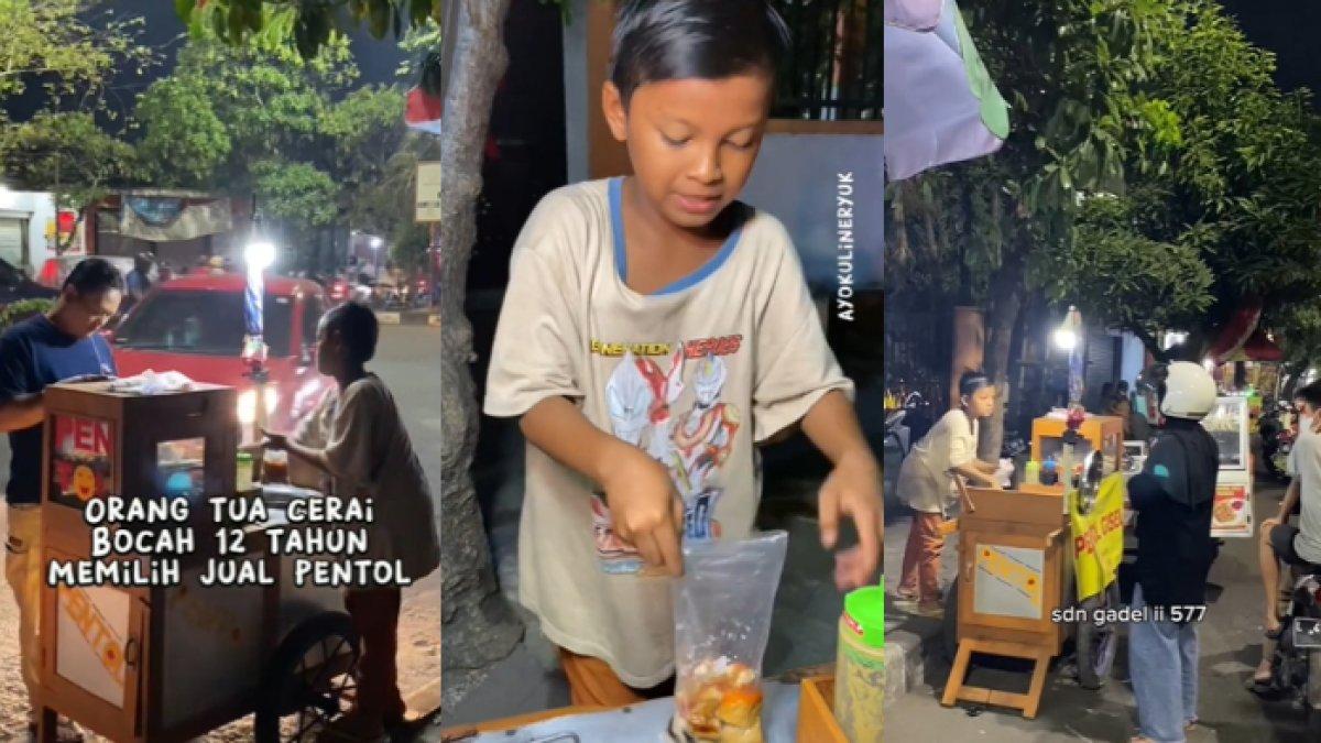 Ridho bersemangat jualan pentol