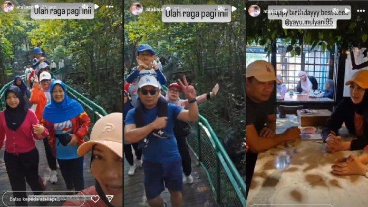 RIDWAN KAMIL - Mantan Gubernur Jawa Barat, Ridwan Kamil terlihat sedang bersama istrinya, Atalia Praratya, Minggu (11/5/2025). Foto tangkap layar Instagram @ataliapr. Mereka berolahraga bersama dengan ditemani keluarga dan beberapa orang lainnya di sebuah taman. Unggahan story Atalia Praratya yang memperlihatkan momen kebersamaan itu disorot publik di tengah kasus dugaan perselingkuhan Ridwan Kamil dan Lisa Mariana.