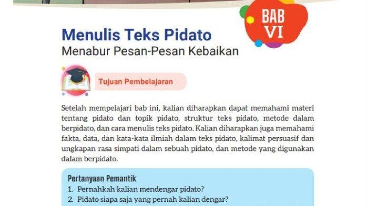 BAHASA INDONESIA KELAS 8 SMP - Ringkasan Materi Bahasa Indonesia Kelas 8 SMP Kurikulum Merdeka Bab 6: Menulis Teks Pidato