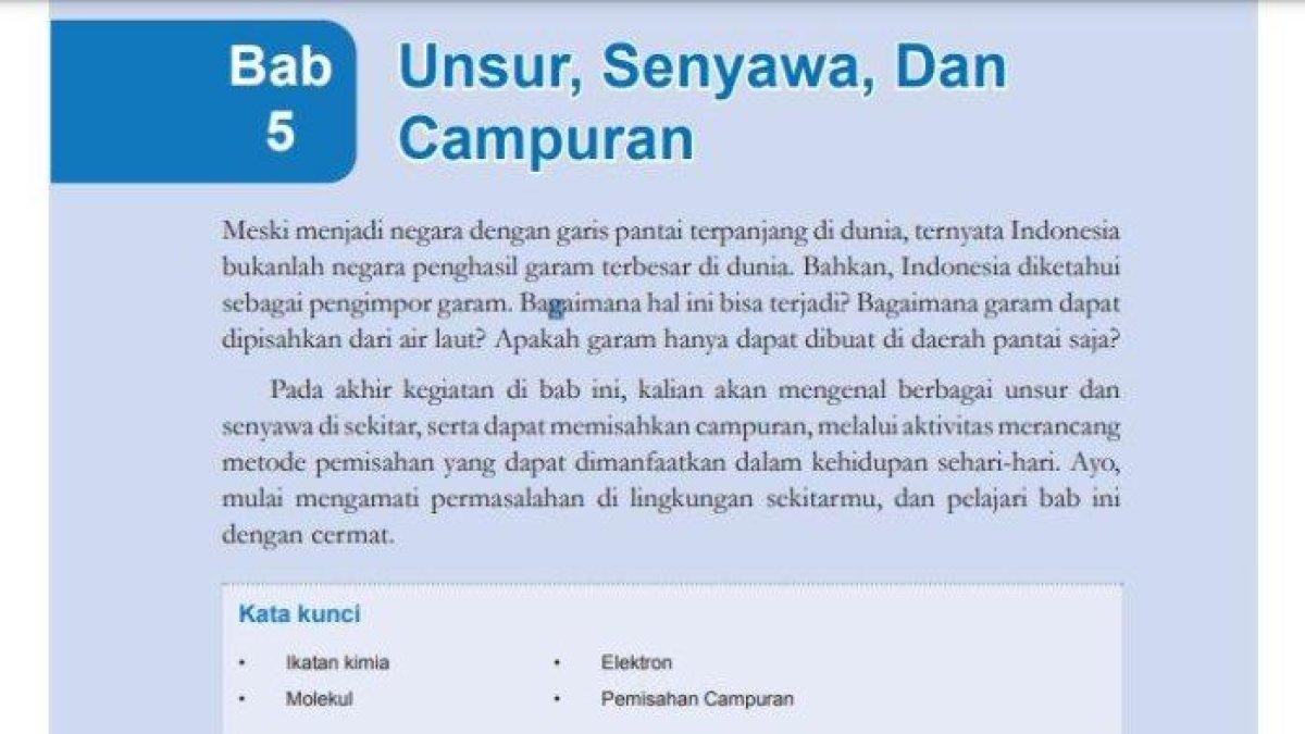 Ringkasan Materi IPA Kelas 8 SMP Semester 2 Kurikulum Merdeka Bab 5: Unsur, Senyawa, dan Campuran
