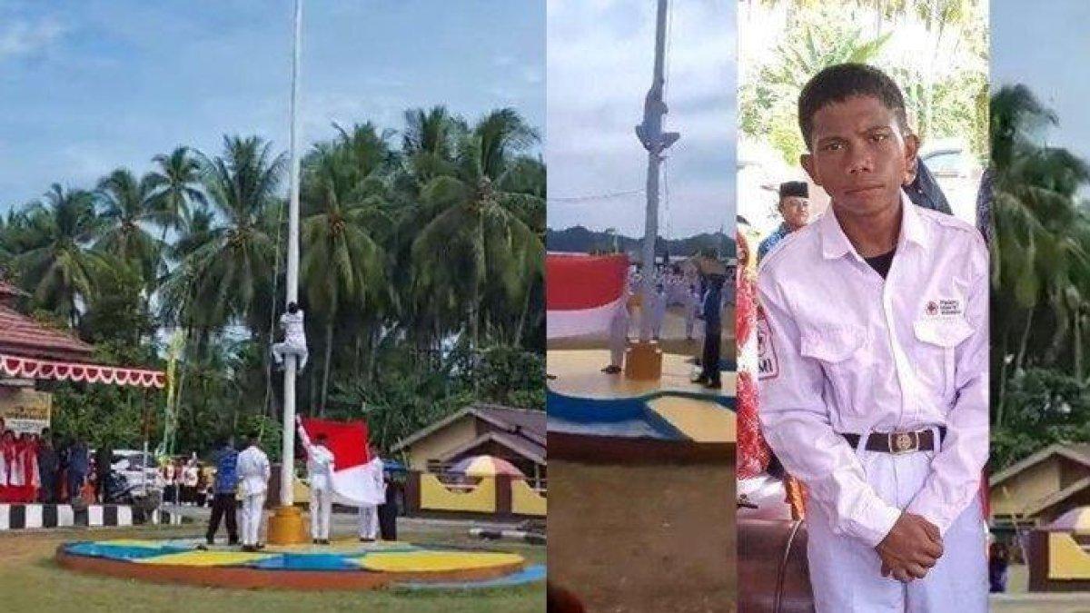 Riski Lamato mendapatkan hadiah beasiswa