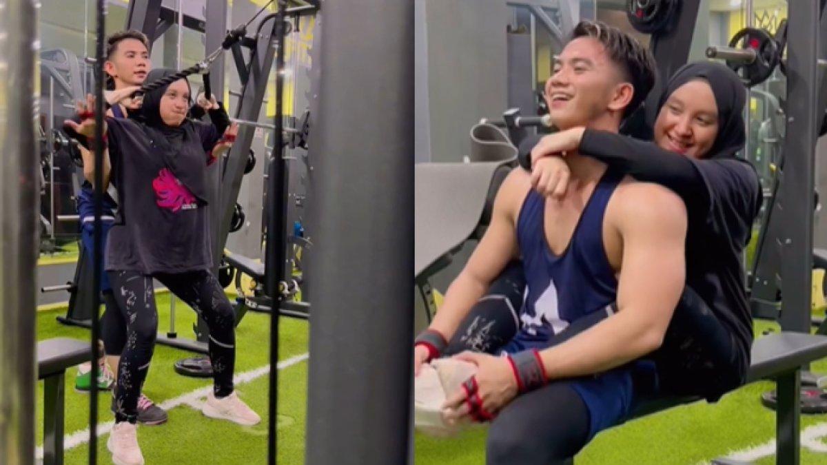 Rizki mengajak Hersa nge-gym