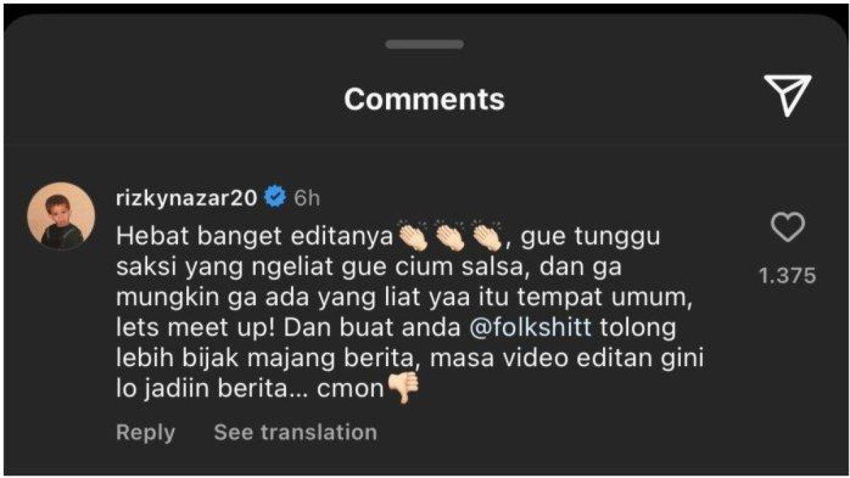 Rizky Nazar tidak terima dituduh selingkuh