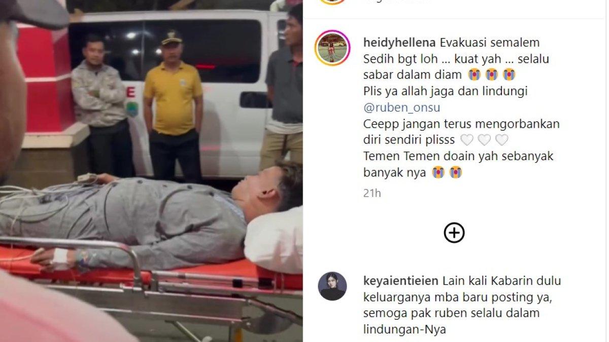 Ruben Onsu pingsan hingga harus dilarikan ke rumah sakit Majalengka Jawa Barat diketahui pertama kali dari unggahan sang asisten.