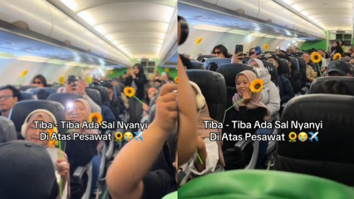 Sal Priadi beri kejutan penggemar dengan nyanyi di pesawat