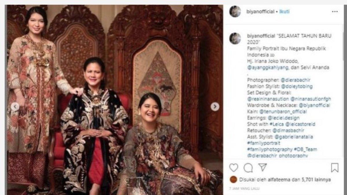MOMEN AKRAB SELVI ANANDA DAN KAHIYANG AYU - Salah satu foto yang diambil saat perayaan tahun baru 2020 memperlihatkan keharmonisan tiga perempuan penting dalam keluarga Jokowi, yakni Iriana, Kahiyang, dan Selvi. 