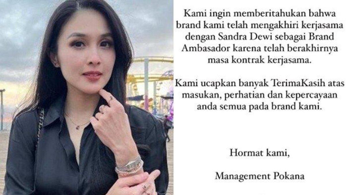 Sandra Dewi sudah Diputus Kontrak jadi Brand Ambassador