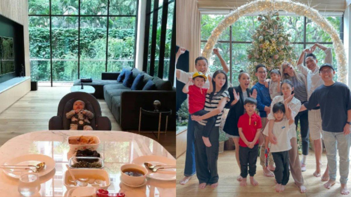 Sandra dan Harvey memiliki ruang keluarga yang berdekatan dengan kolam renang