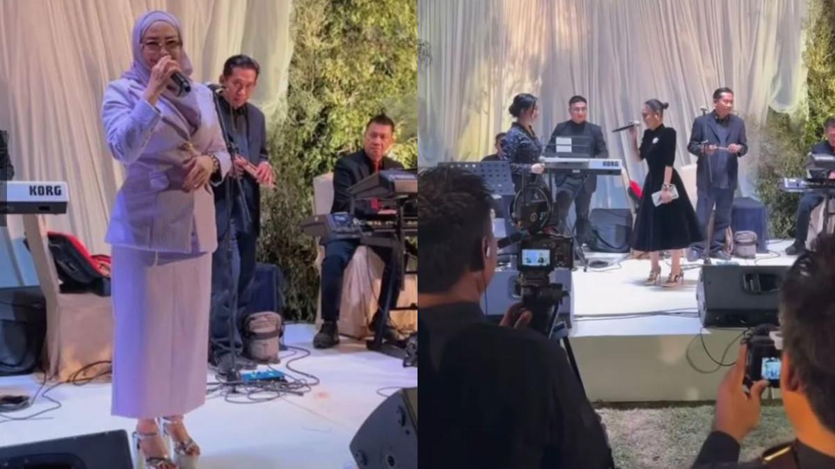 Sederet artis senior hadiri pernikahan putri Ikke Nurjanah, Adira dengan Adrian.