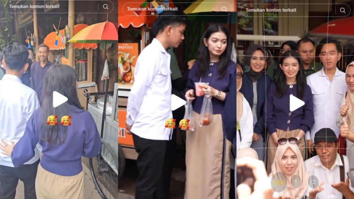 SELVI ANANDA JAJAN PINGGIR JALAN - Selvi tampak mengenakan outfit kasual namun tetap modis, dengan kaus lengan panjang biru tua dipadukan dengan celana cokelat muda. 