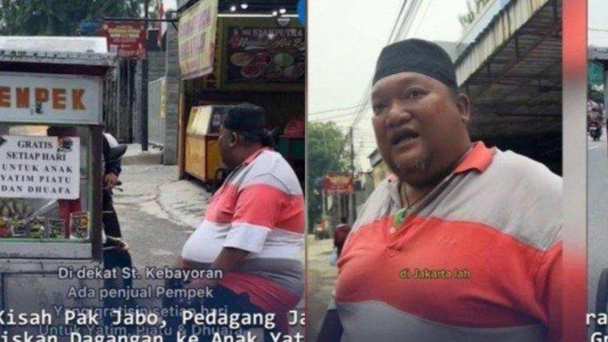 Seorang penjual pempek yang begitu ikhlas memberikan dagangannya secara gratis untuk orang yang kesusahan tengah viral di media sosial.