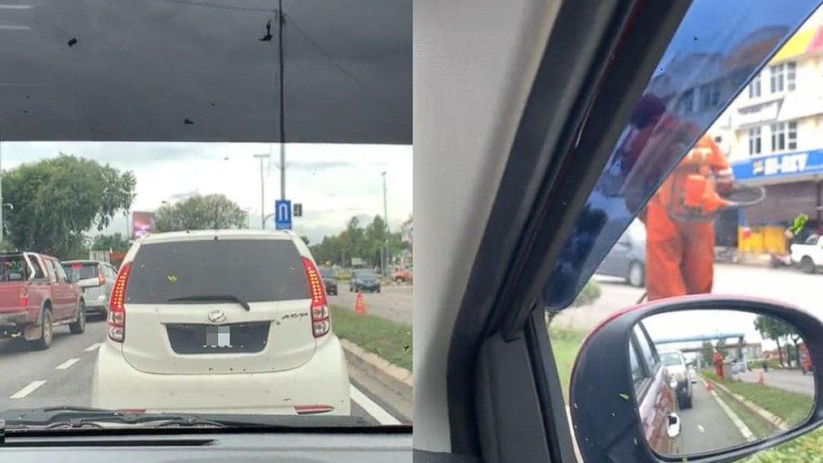 Seorang wanita memarahi pekerja