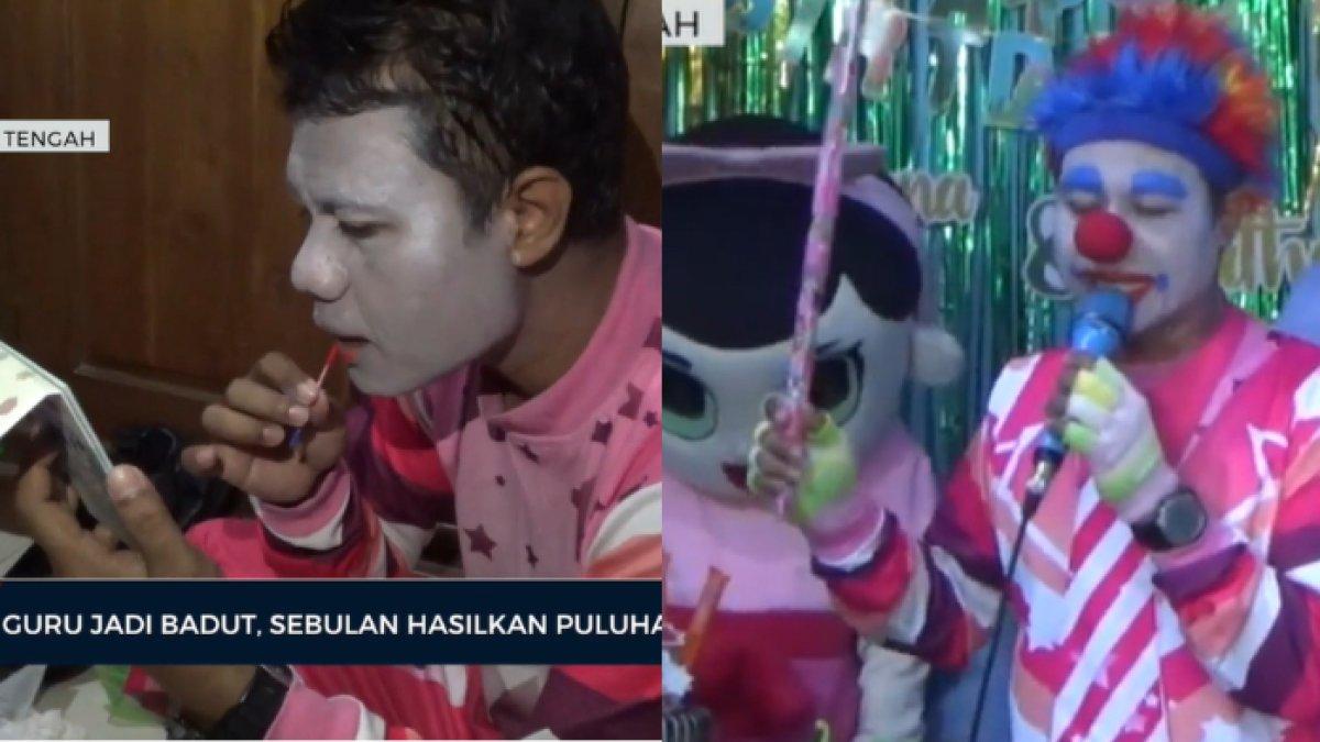 Shoni, guru SMA di Semarang nyambi jadi badut.