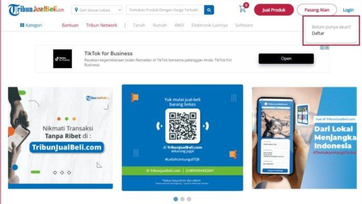 Silakan daftar akun TribunJualBeli