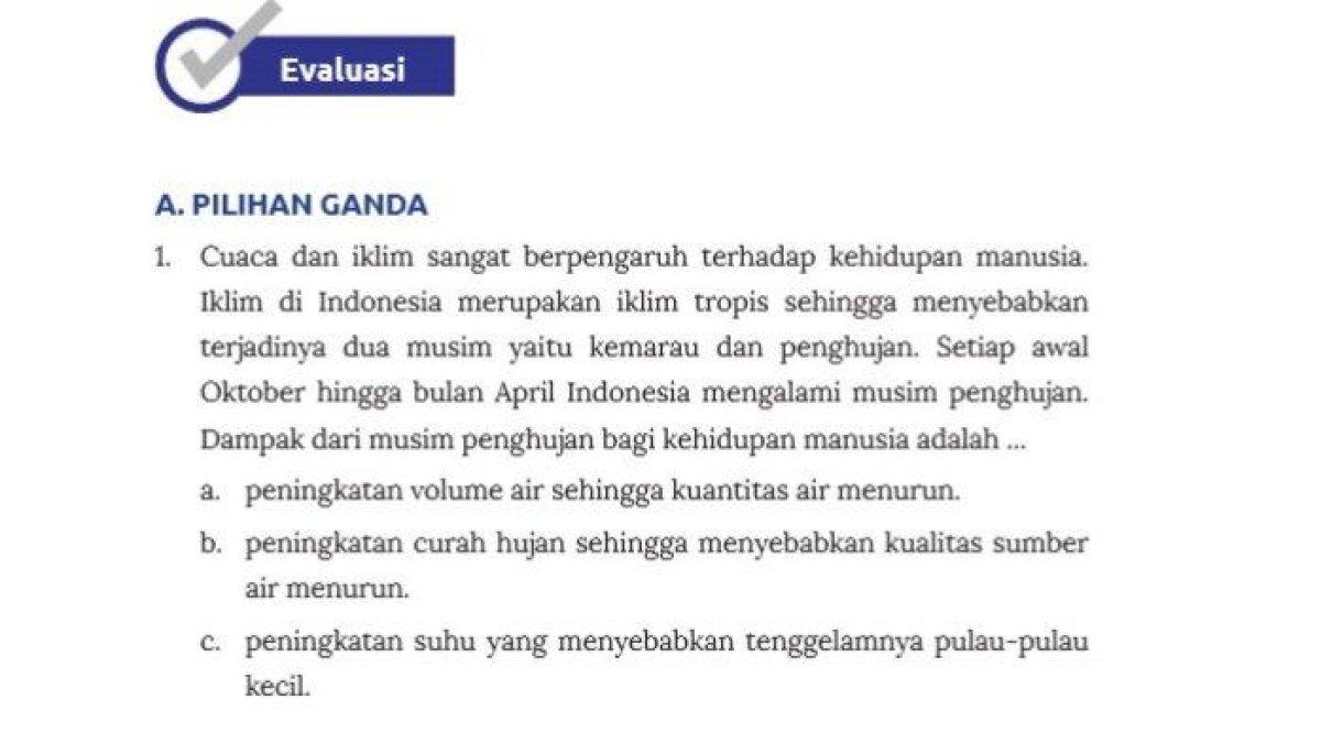 Soal buku IPS Kelas 8 halaman 138 139 140 Evaluasi Kurikulum Merdeka - Kunci jawaban IPS Kelas 8 halaman 138 139 140 Evaluasi, Kurikulum Merdeka: Tema 2 Kemajemukan Masyarakat Indonesia, jadi bahan koreksi wali siswa.