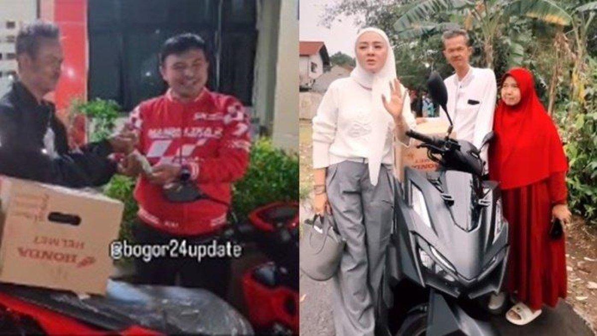 Soleh mendapat sumbangan dua motor baru seusai viral nangis motornya hilang di masjid
