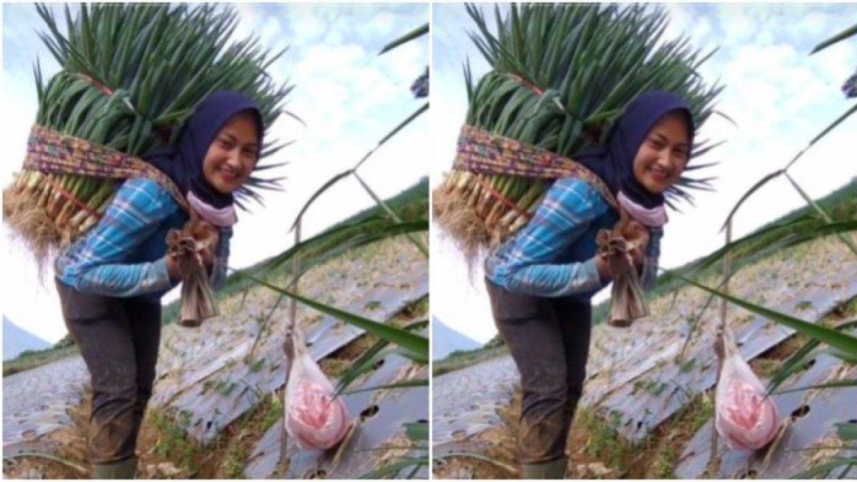 Sosok pedangdut Novi Listy yang kini banting stir jadi petani