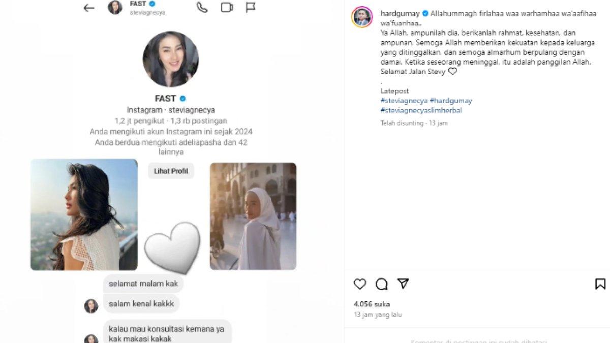 Stevie ternyata sempat mengirim DM ke paranormal Hard Gumay
