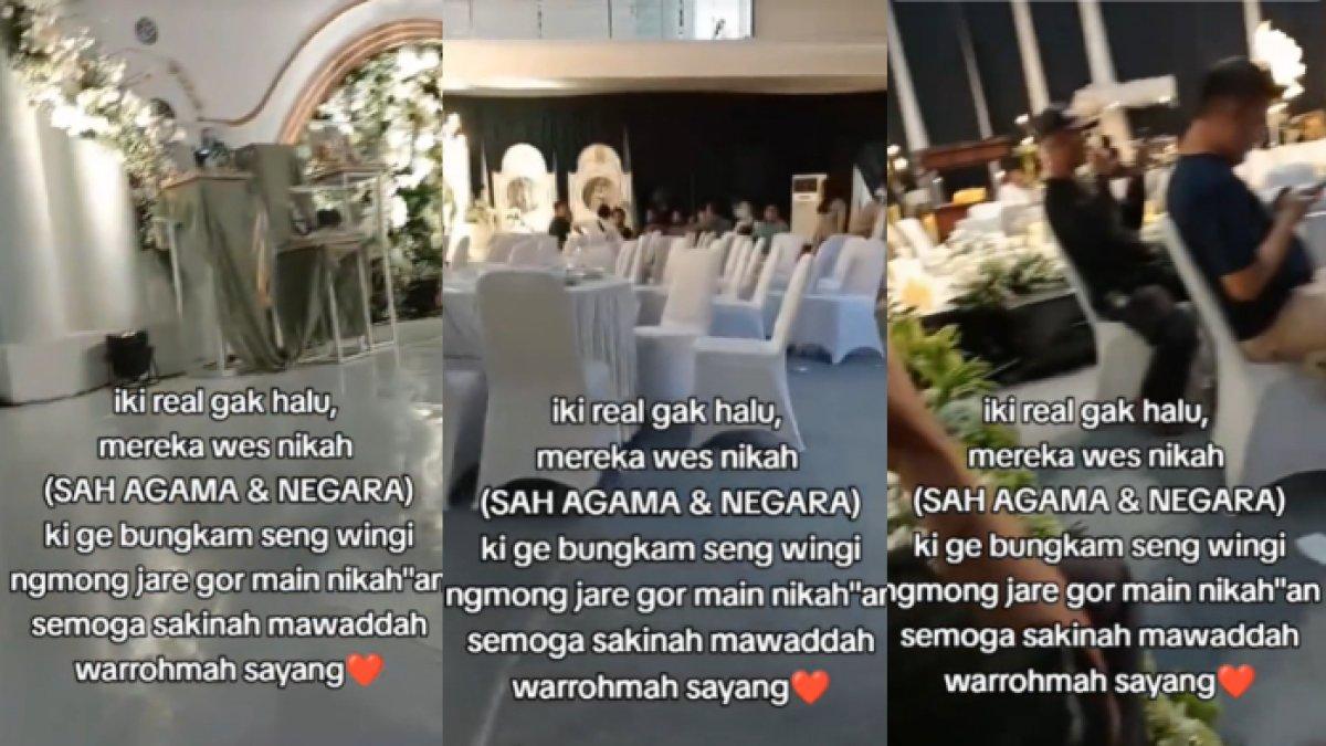 Suasana di dalam sebuah gedung, diduga venue pernikahan Happy Asmara dan Gilga Sahid