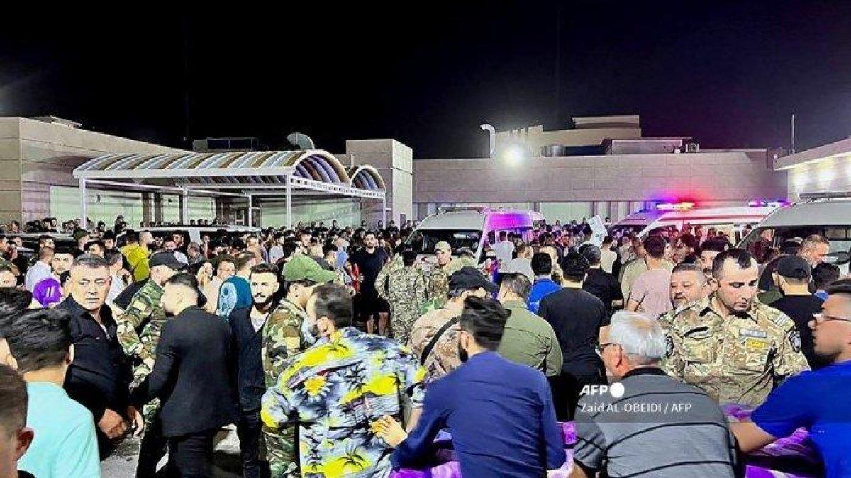 Suasana saat aula gedung pernikahan di Irak terbakar