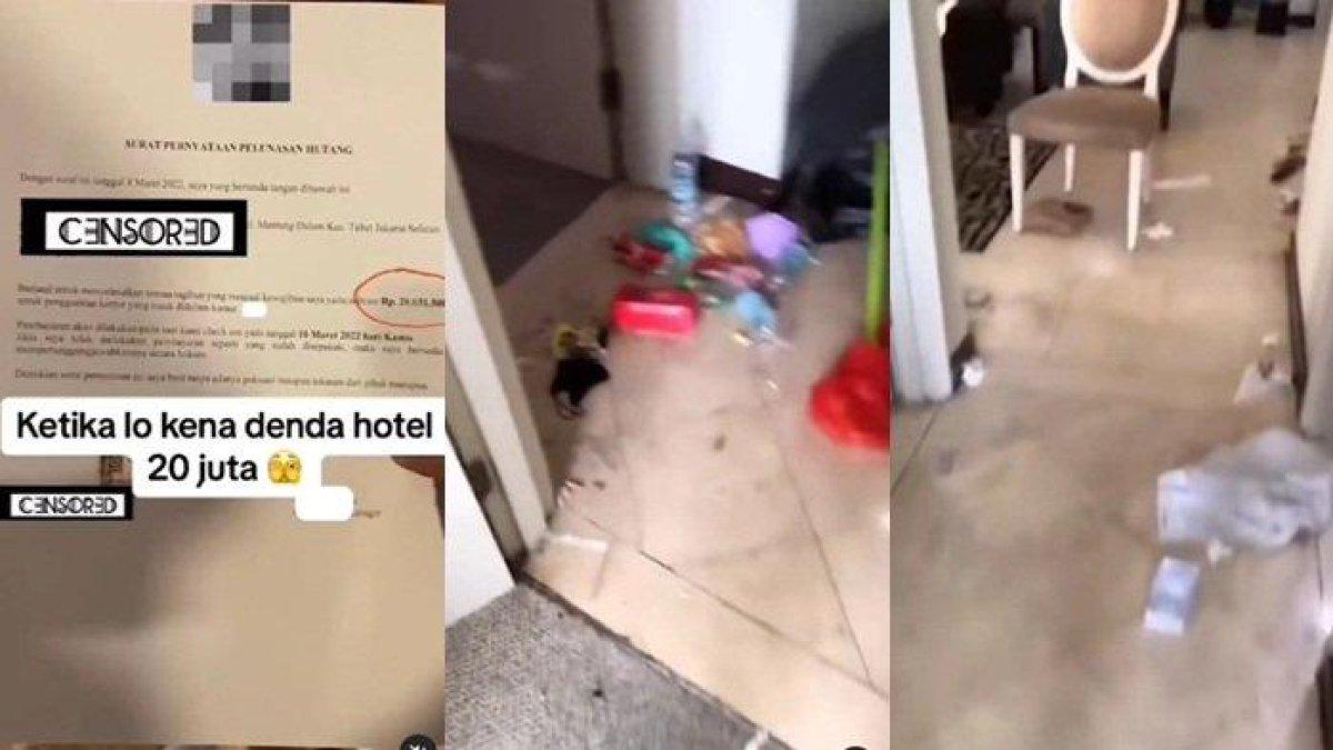Tampak sampah berserakan akibat ulah jorok pengunjung hotel