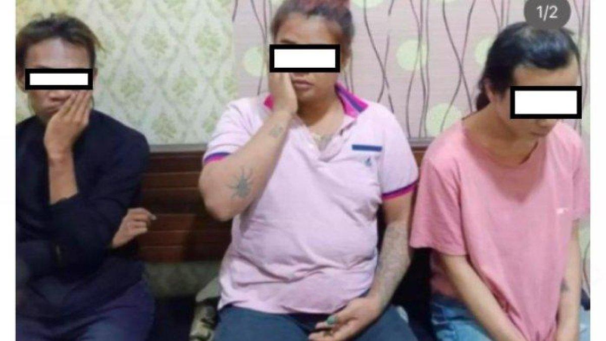 Tampang 3 waria cabuli driver ojol