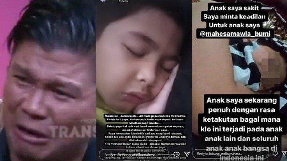 Tangis Andika Mahesa Kangen Band tak kuasa melihat kondisi anaknya usai jadi korban bully wali murid.