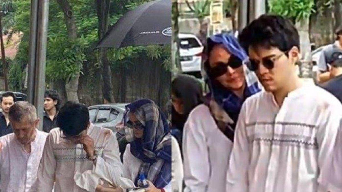 Tangis Maxime Bouttier saat prosesi pemakamanan ibunda, Siti Purwanti di TPU Jeruk Purut, Jakarta Selatan