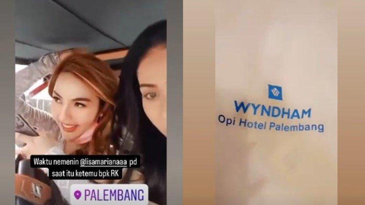 PERTEMUAN LISA RK - Tangkapan layar Instagram Meylanie.otaibi1605 Rabu (21/5/2025). Jejak momen pertemuan Lisa Mariana dan Ridwan Kamil di Palembang dibongkar