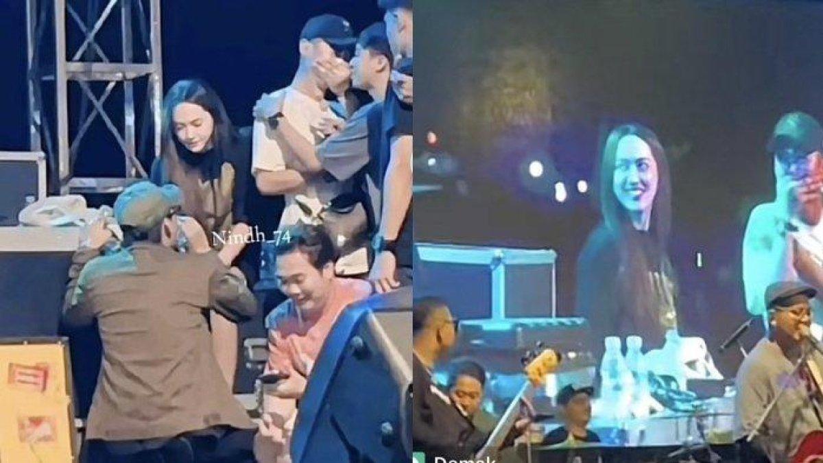 Terekam momen mesra Happy Asmara temani Gilga Sahid  manggung