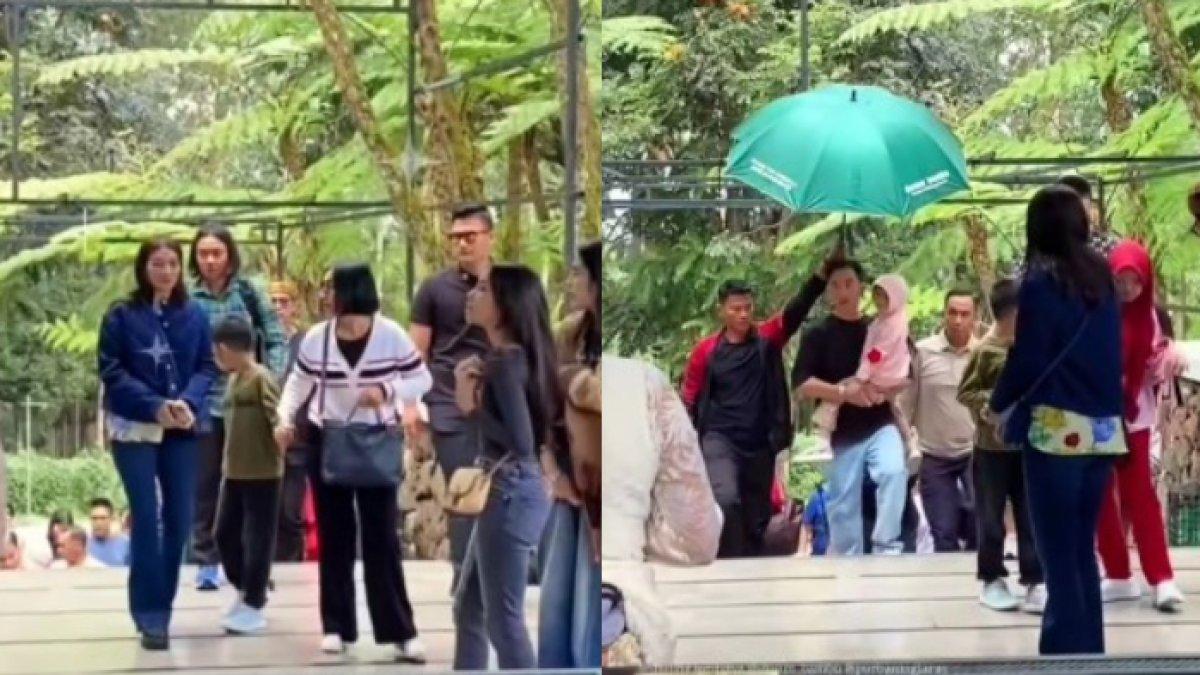 GAYA SELVI ANANDA - Terekam penampilan Selvi Ananda saat mengunjungi Dusun Bambu di Bandung