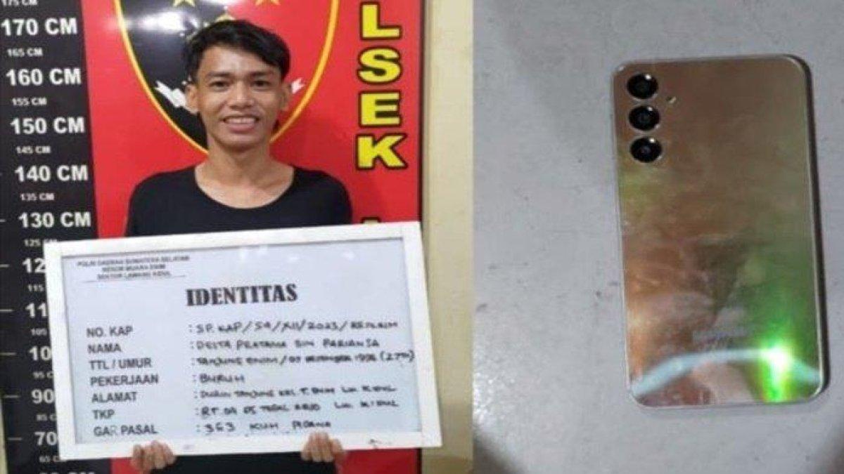 Tersangka pencurian diamankan Team Lakid Polsek Lawang Kidul.