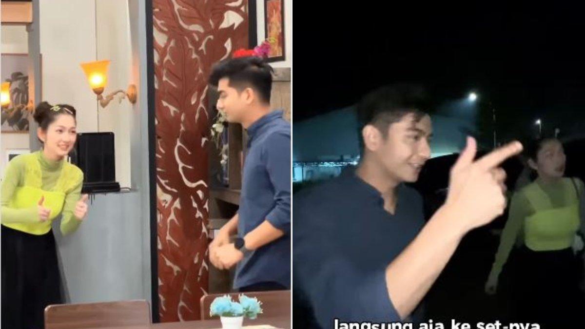 TAK MAU KALAH - Teuku Ryan menunjukkan momen kebersamaannya dengan Devina Aurel, salah satu pemain yang turut membintangi Luka Cinta.