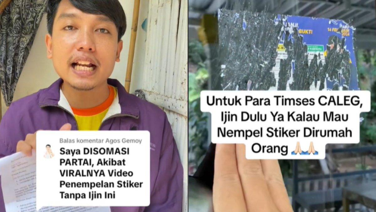 TikToker asal Lumajang, Agos Gemoy mencopot stiker caleg yang ditempel di rumahnya tanpa izin. Namun, ia malah berakhir disomasi imbas hal tersebut.