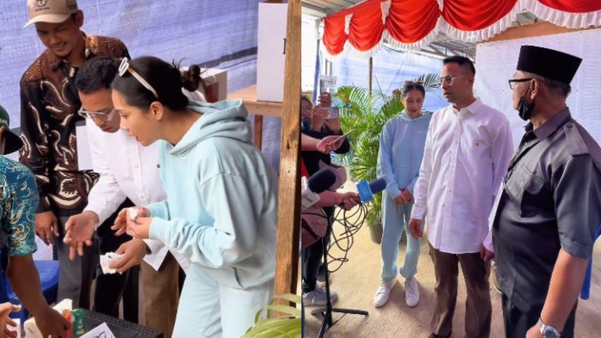 Tingkah Nagita Slavina disorot saat nyoblos di TPS