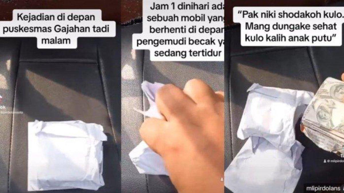 Tukang becak terima amplop sedekah, isinya ternyata cuma sampah sobekan koran.