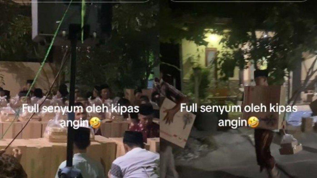 Undangan tahlilan dapat bingkisan kipas angin
