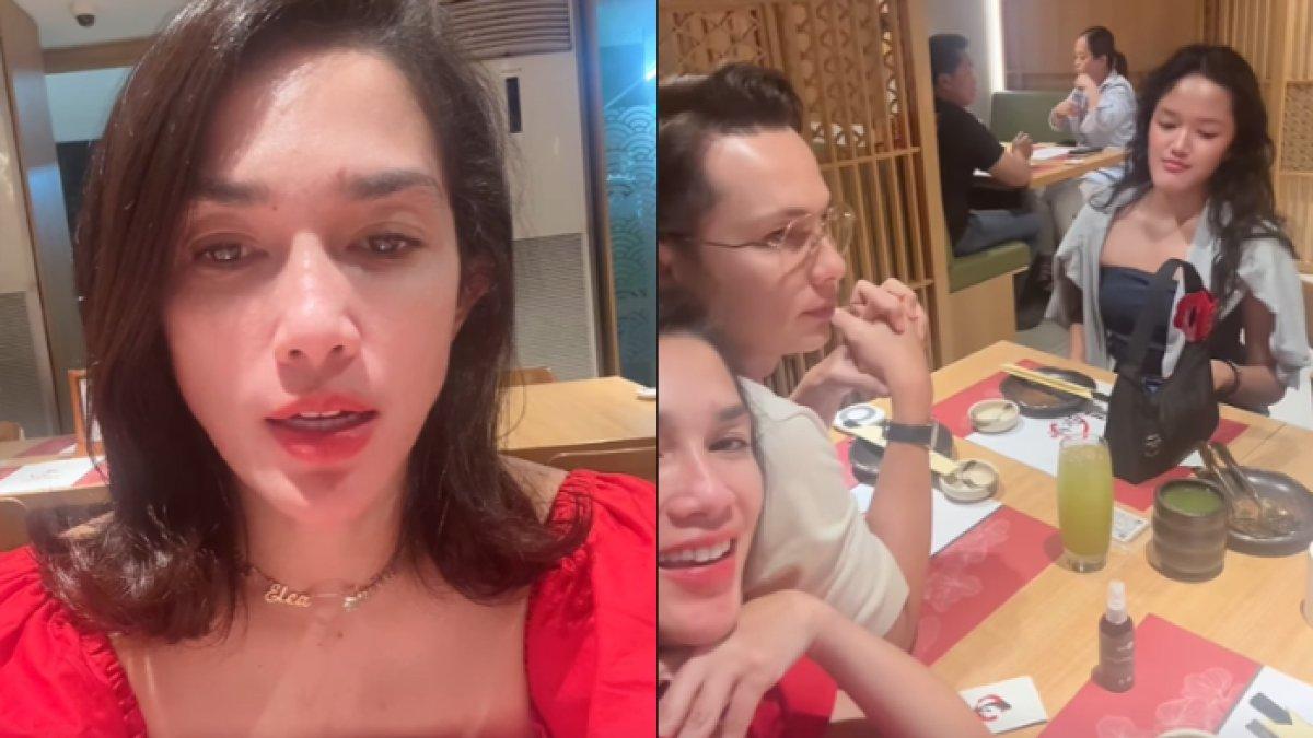 Ussy bersama suami dan anak-anak makan bersama untuk merayakan momen diterimanya Ara di UI