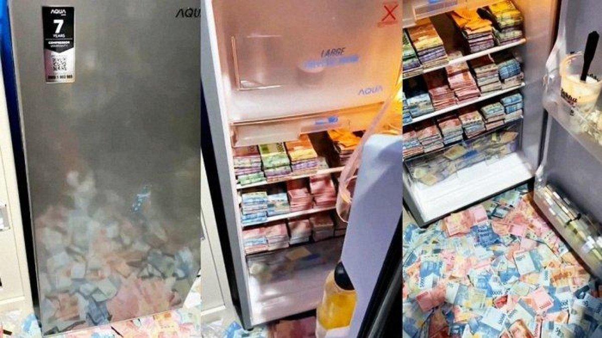 VIRAL Video Kulkas Penuh Isi Uang