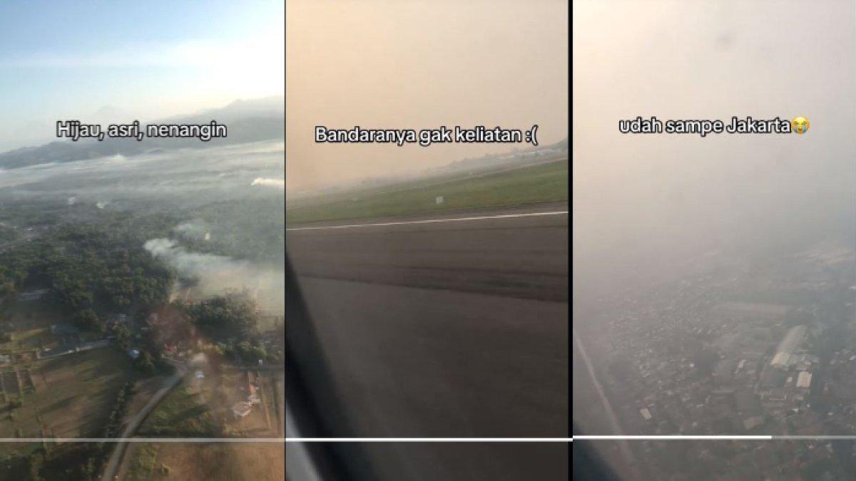 Video penumpang rekam perbandingan udara di Yogyakarta dengan Jakarta, asri vs polusi.