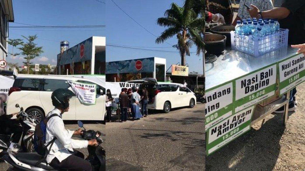 Viral mobil Alphard jadi gerobak jualan nasi bungkus Rp15 ribuan di Ponorogo (TikTok/eatpartner_)