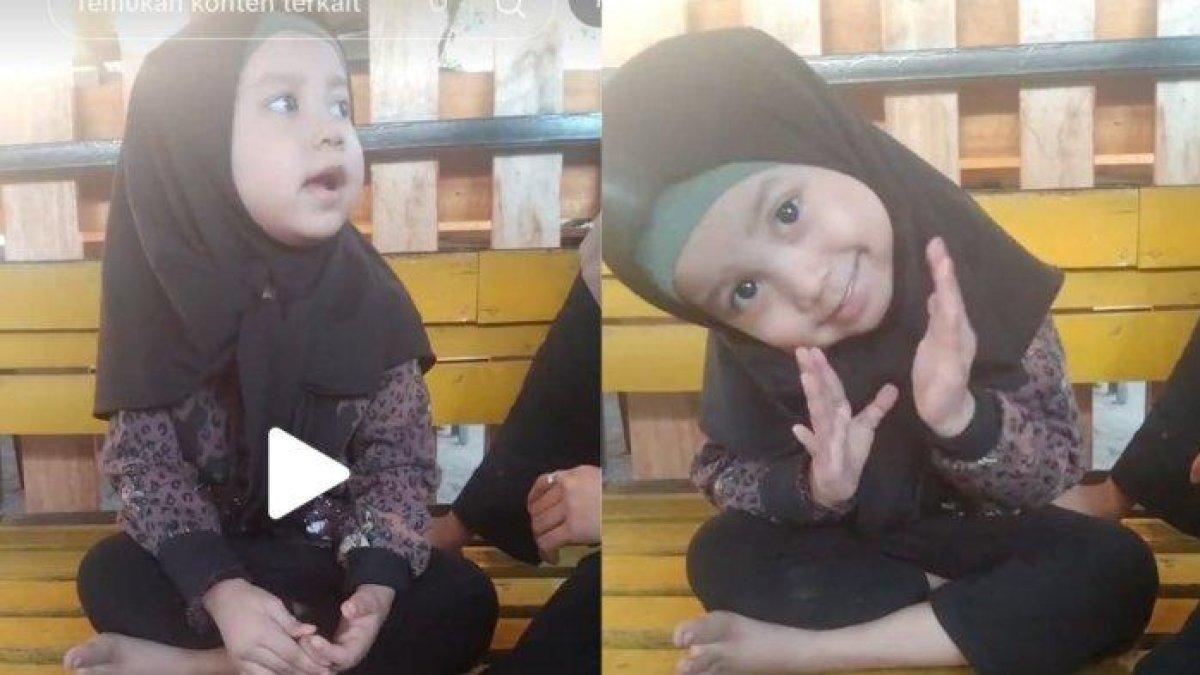 Viral, balita perempuan ngaji qoriah duet ibu.