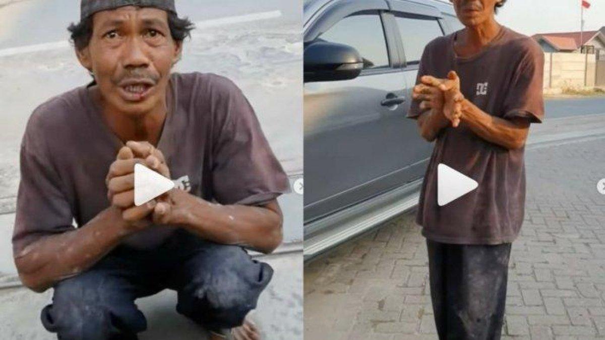 Viral, bapak-bapak memelas minta maaf tabrak mobil.